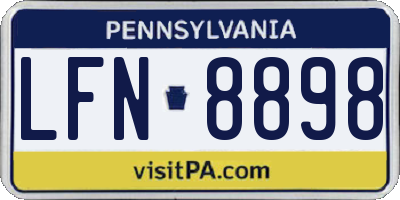 PA license plate LFN8898