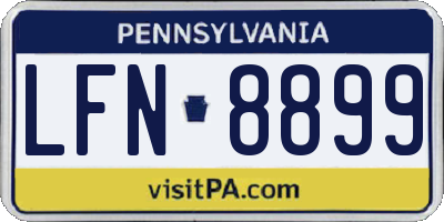 PA license plate LFN8899