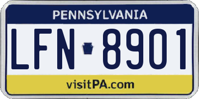 PA license plate LFN8901