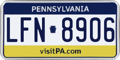 PA license plate LFN8906