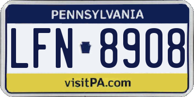 PA license plate LFN8908