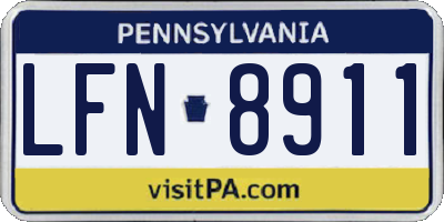 PA license plate LFN8911