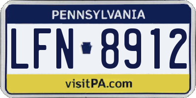 PA license plate LFN8912