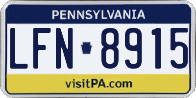 PA license plate LFN8915