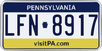 PA license plate LFN8917