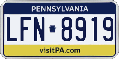 PA license plate LFN8919