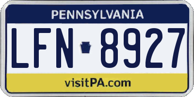 PA license plate LFN8927
