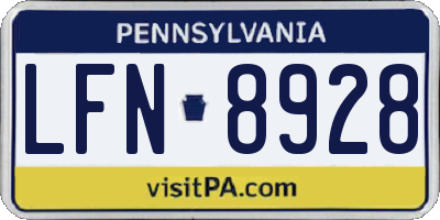 PA license plate LFN8928