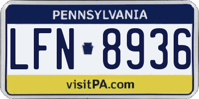 PA license plate LFN8936