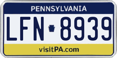 PA license plate LFN8939