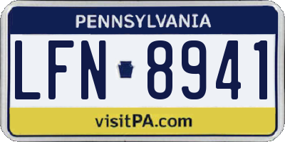 PA license plate LFN8941