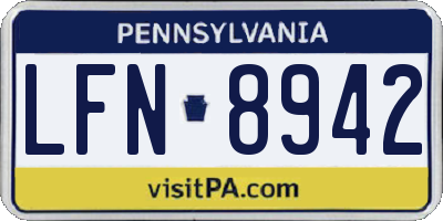 PA license plate LFN8942