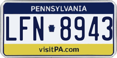 PA license plate LFN8943