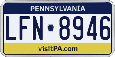 PA license plate LFN8946