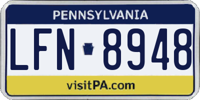 PA license plate LFN8948