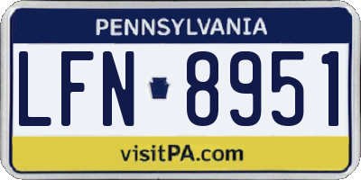 PA license plate LFN8951