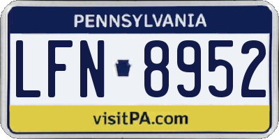 PA license plate LFN8952
