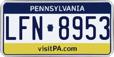 PA license plate LFN8953