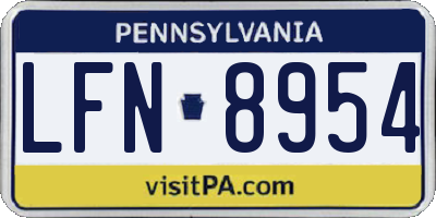 PA license plate LFN8954