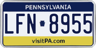PA license plate LFN8955