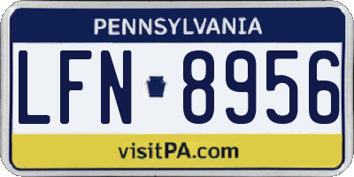 PA license plate LFN8956
