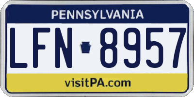 PA license plate LFN8957