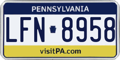PA license plate LFN8958