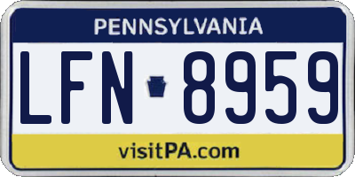 PA license plate LFN8959