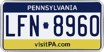 PA license plate LFN8960