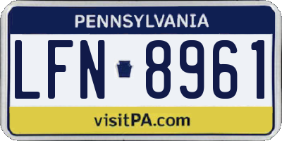 PA license plate LFN8961