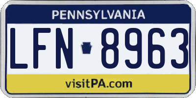 PA license plate LFN8963