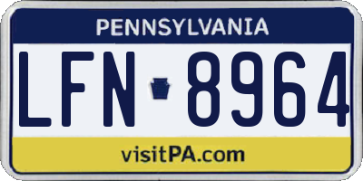 PA license plate LFN8964