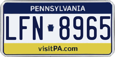 PA license plate LFN8965
