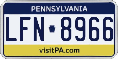 PA license plate LFN8966