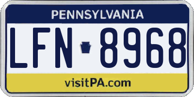 PA license plate LFN8968