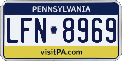 PA license plate LFN8969