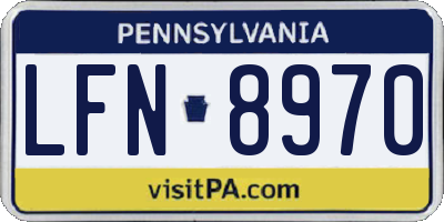 PA license plate LFN8970