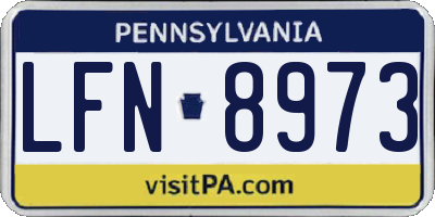 PA license plate LFN8973