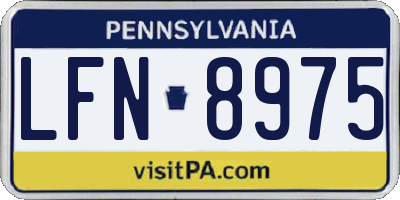 PA license plate LFN8975