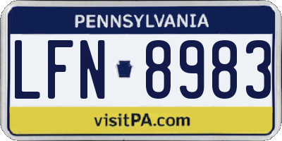 PA license plate LFN8983