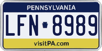 PA license plate LFN8989