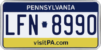 PA license plate LFN8990