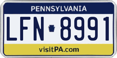 PA license plate LFN8991