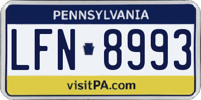 PA license plate LFN8993
