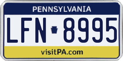 PA license plate LFN8995