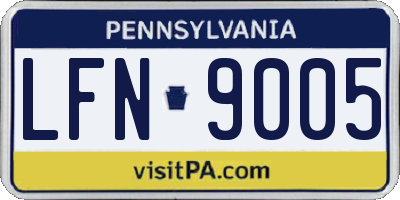 PA license plate LFN9005