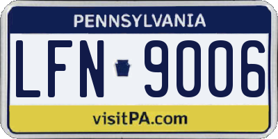 PA license plate LFN9006