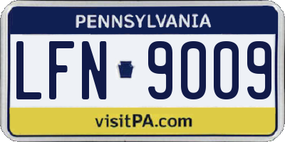PA license plate LFN9009