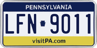 PA license plate LFN9011