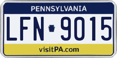 PA license plate LFN9015